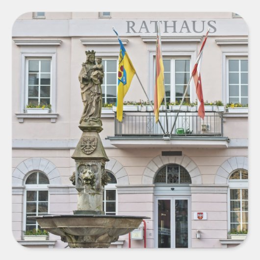 Stadhuis in Remagen, Duitsland Vierkante Sticker (Voorkant)