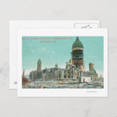 Stadhuis in ruïnes na brand in 1906 briefkaart (Voorkant / Achterkant)