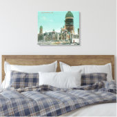 Stadhuis in ruïnes na brand in 1906 canvas afdruk (Insitu (Slaapkamer))