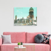 Stadhuis in ruïnes na brand in 1906 canvas afdruk (Insitu (Woonkamer))