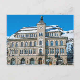 Stadhuis in St Moritz, Zwitserland Briefkaart