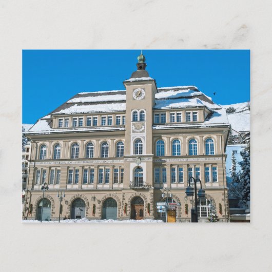 Stadhuis in St Moritz, Zwitserland Briefkaart (Voorkant)