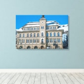 Stadhuis in St Moritz, Zwitserland Canvas Afdruk (Insitu (Houten vloer))