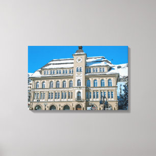 Stadhuis in St Moritz, Zwitserland Canvas Afdruk