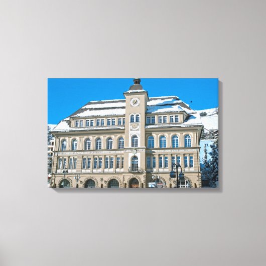 Stadhuis in St Moritz, Zwitserland Canvas Afdruk (Voorkant)