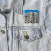 Stadhuis in St Moritz, Zwitserland Vierkante Button 5,1 Cm (In situ)