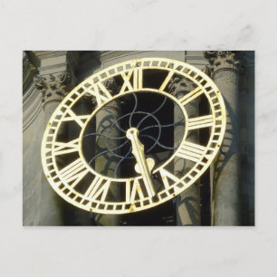 Stadhuis-klok. Cardiff, Wales, Verenigd Koninkrijk Briefkaart