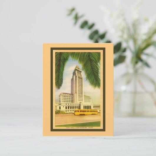 stadhuis Los Angeles, streetcar Briefkaart (Staand voorkant)