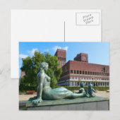 Stadhuis Oslo, standbeeld Briefkaart (Voorkant / Achterkant)