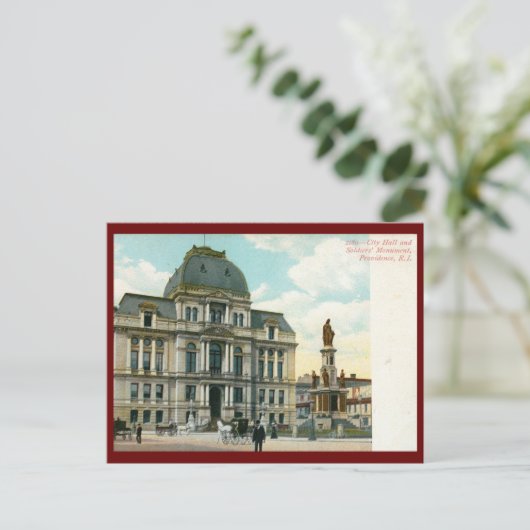 Stadhuis, Providence, RI Vintage Briefkaart (Staand voorkant)