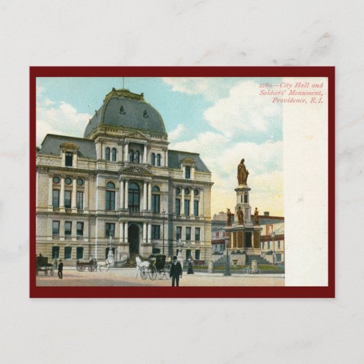 Stadhuis, Providence, RI Vintage Briefkaart (Voorkant)