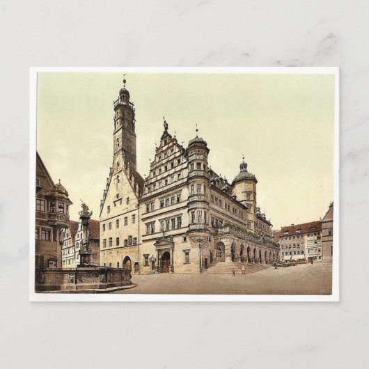 Stadhuis, Rothenburg (d.w.z. ob der Tauber), Bavar Briefkaart (Voorkant)