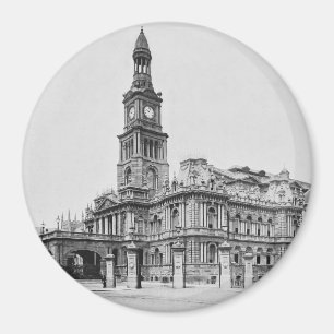  stadhuis Sydney Foto c1898 Magneet