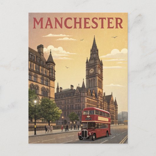  stadhuis van Manchester reizen Briefkaart (Voorkant)