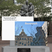 Stadhuis van Savannah en Afro-Amerikaans Monument Briefkaart