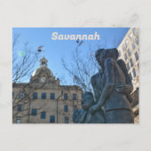 Stadhuis van Savannah en Afro-Amerikaans Monument Briefkaart (Voorkant)
