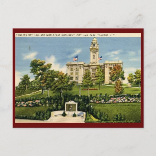 Stadhuis, Yonkers, NY Vintage Briefkaart (Voorkant)