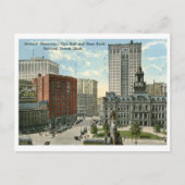 Stadhuisplein, Detroit MI 1915  Briefkaart (Voorkant)