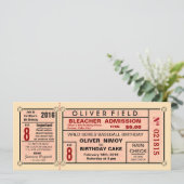  stadion Ticket Baseball Birthday Kaart (Staand voorkant)