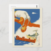 Stadionbad Austria Vintage Poster 1935 Briefkaart (Voorkant / Achterkant)