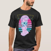 Stadium David Bust Glitch Skull 80s Vaporwave Past T-shirt (Voorkant)