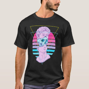 Stadium David Bust Glitch Skull 80s Vaporwave Past T-shirt