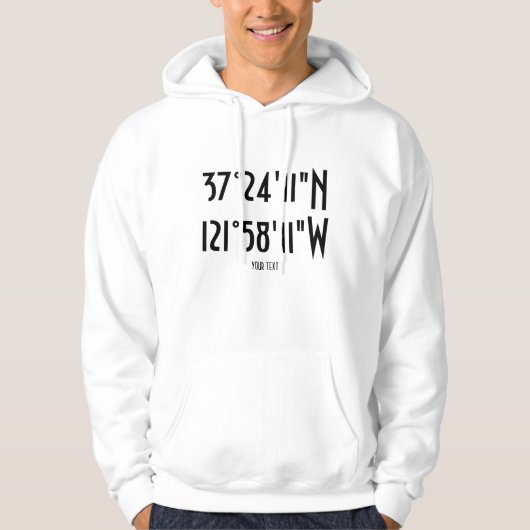 Stadium geografische coördinaten hoodie (Voorkant)