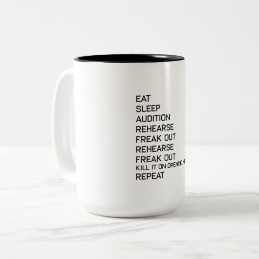 Stadium links rechtsgebied Funny Broadway Theater Tweekleurige Koffiemok (Voorkant links)