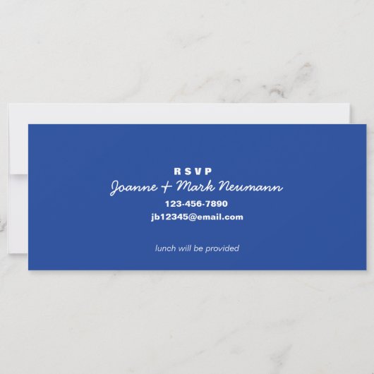  Stadium Ticket Baseball Bar Mitzvah Blue Kaart (Achterkant)