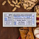 Stadium Ticket Baseball Bar Mitzvah Blue Kaart<br><div class="desc">Een antiek geïnspireerd honkbalstadion met bleekmiddel voor een bar of bat mitzvah. Geweldig voor fanatici en sportliefhebbers. Rsvp - contactinformatie over verwijderbare stomp en achterkant, ook voor leesbaarheid. De meeste tekst is aanpasbaar, kunt u de kleur en de backerkleur veranderen. Klik op "Aanpassen" en gebruik de stalen rechts om de...</div>