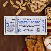  Stadium Ticket Baseball Bar Mitzvah Blue Kaart