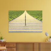 Stadiumtrap tussen rijen groene stoelen canvas afdruk (Insitu (Woonkamer))