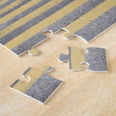 Stadiumtrap tussen rijen groene stoelen legpuzzel (Zijkant)