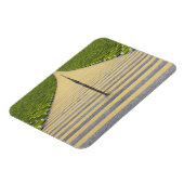 Stadiumtrap tussen rijen groene stoelen magneet (Linkerzijde)