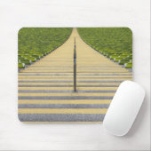 Stadiumtrap tussen rijen groene stoelen muismat (Met muis)