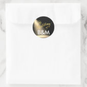 stadiumverlichting met initialen, bruiloft ronde sticker (Tas)