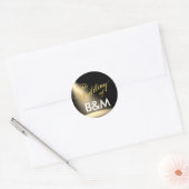 stadiumverlichting met initialen, bruiloft ronde sticker (Envelop)