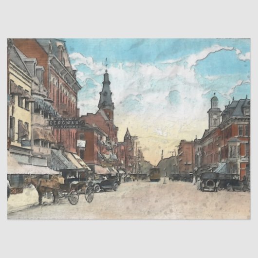 stadje in het centrum van Ohio - deportpapier Tissuepapier (Voorkant)