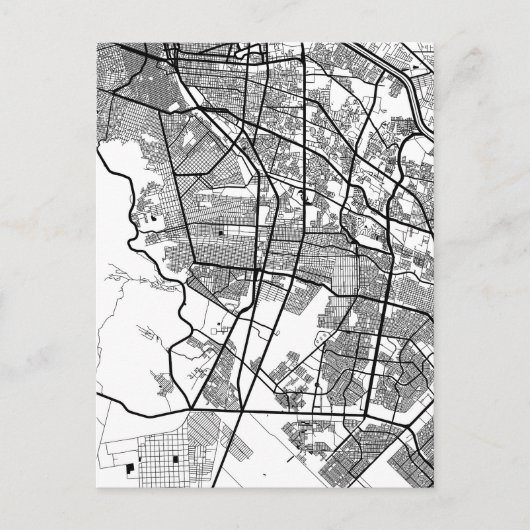 Stadkaart van Ciudad Juárez Mexico Briefkaart (Voorkant)