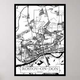 Stadkaart van Rostov aan de Don, Rusland Poster