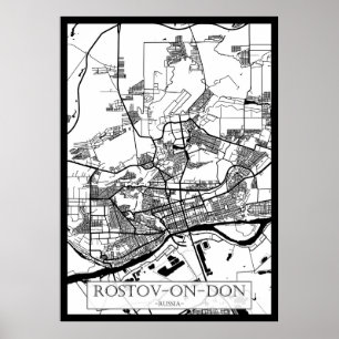 Stadkaart van Rostov aan de Don, Rusland Poster