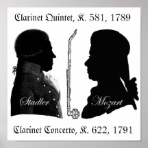 Stadler en Mozart Clarinet Poster