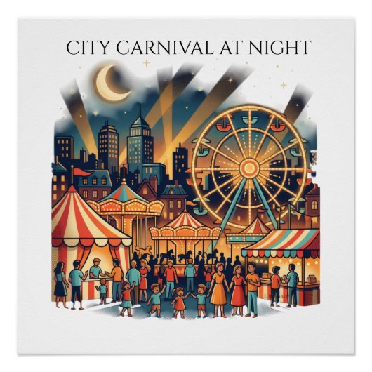 Stads Carnaval 's Nachts Perfect Poster (Voorkant)