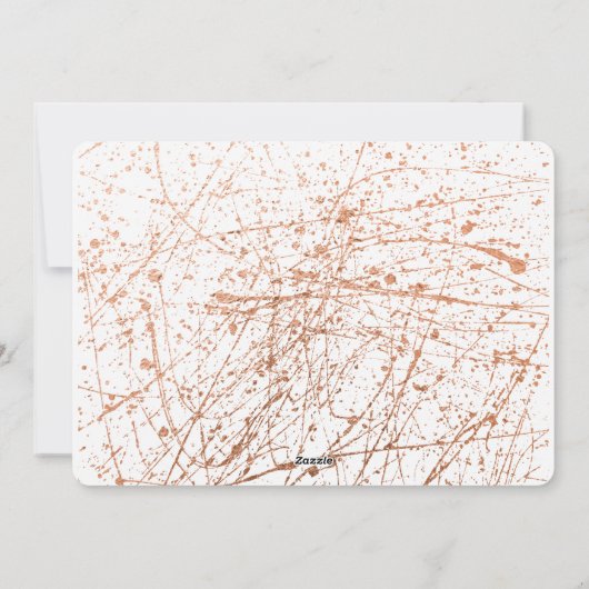 STADS- MODERNE ZEMERIGE KERST(roze goud) Feestdagenkaart (Achterkant)