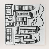 Stads Silhouet Legpuzzel (Horizontaal)