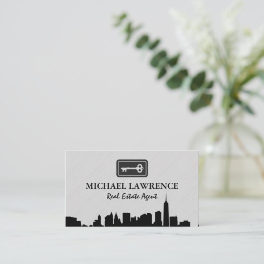 Stads Silhouet | Sleutel Visitekaartje (Staand voorkant)