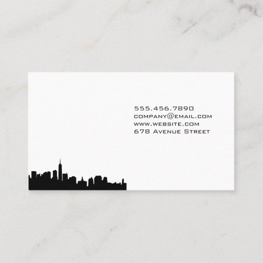 Stads Silhouet | Sleutel Visitekaartje (Achterkant)