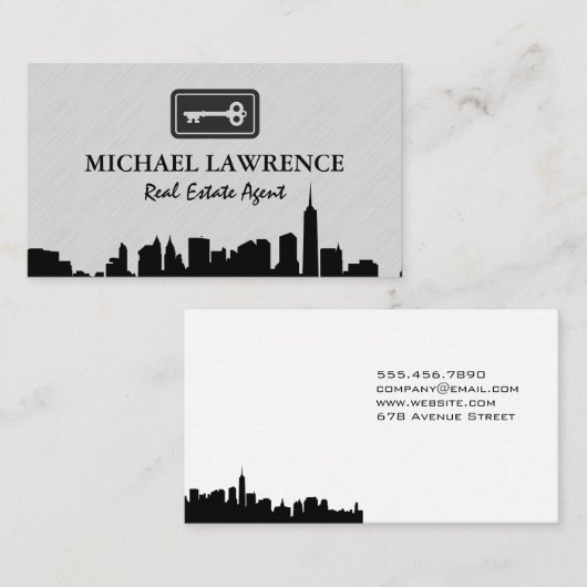 Stads Silhouet | Sleutel Visitekaartje (Voorkant / Achterkant)