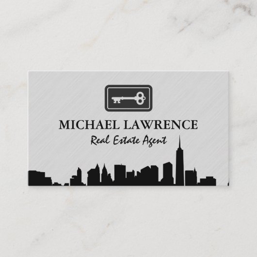 Stads Silhouet | Sleutel Visitekaartje (Voorkant)