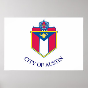 Stads vlag van Austin (Texas) Poster